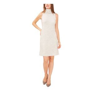 MSK Womens Gray Unlined Trim Pullover Sleeveless Above The Knee Sweater Dress S
